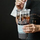 圓舍玻璃杯帶吸管杯子大容量喝水杯冰咖啡杯奶茶杯辦公室ins冷飲料杯 【900ml】白色都市款吸管杯