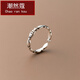 潮然蔻 s925銀復古簡(jiǎn)約泰銀小魚(yú)戒指時(shí)尚簡(jiǎn)約氣質(zhì)開(kāi)調節手飾 S925銀 一只 開(kāi)口可調節