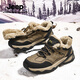 Jeep吉普加絨加厚棉鞋男2024冬季新款防滑耐磨雪地靴厚底東北棉靴子男 卡其色 41