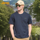 吉普（JEEP）T恤男簡約時(shí)尚寬松潮流百搭休閑運(yùn)動(dòng)純棉短袖男1395 深藍(lán) M 