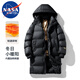 NASA MARVEL棉衣男棉服冬季中長(zhǎng)款外套連帽棉襖子潮流保暖情侶服 黑色 XL 