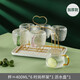 青蘋(píng)果水杯杯子帶把泡茶杯客廳家用耐熱玻璃杯清新森系牛奶杯水具套裝 冰晶杯x6+愛(ài)心架+瀝水架
