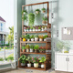華觀家居（Home Giving Furniture）陽(yáng)臺(tái)花架客廳室內(nèi)落地式實(shí)木多層置物防腐木多肉吊籃花架子可移動(dòng) 吊籃款四層102 帶輪款 可移動(dòng)