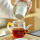 連山閣 耐高溫玻璃茶壺帶陶瓷過濾網(wǎng)隔內(nèi)膽 耐熱紅茶功夫茶具茶水分離泡茶器小號(hào)加熱沖茶器 黃龍?zhí)沾蛇^濾單壺300ml