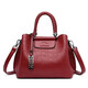 北狐女士時(shí)尚真皮女包頭層牛皮大氣手提斜挎包純皮包包女士媽媽包百搭 酒紅色升級款頭層牛皮