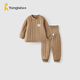 童泰（TONGTAI）童泰寶寶套裝冬季夾棉純棉兒童睡衣加厚家居服高腰棉褲恒溫棉服 棕色 100 cm