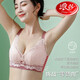 浪莎（LangSha）乳膠內(nèi)衣女小胸顯大聚攏調(diào)整型收副乳無(wú)鋼圈少女文胸蕾絲撞色乳罩 MWY魅卡蘭黛-櫻花紫 L 75AB/34AB