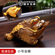 茶寵金蟾變色可養(yǎng)擺件高檔金蟬蟾蜍招財茶具配件三足金蟾高端送禮 小號金蟾
