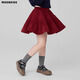 moonkids女童半身裙燈芯絨裙子2025秋冬新款兒童裙褲韓版加厚冬季短裙女孩 4527安哥拉紅半身裙 130 cm