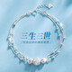 曼蒂婭990足銀手鏈女百搭個性三生三世手串轉(zhuǎn)運珠手環(huán)送女友閨蜜禮物 足銀三生三世手鏈