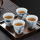 元青佳盛 功夫茶杯梅蘭竹菊大容量個(gè)人杯主人杯品茗杯4個(gè)禮盒裝
