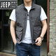 吉普（JEEP）品牌男裝男士馬甲戶(hù)外輕薄攝影背心夏天休閑多口袋釣魚(yú)網(wǎng)眼馬夾男 灰色 M
