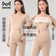 貓人（MiiOW）孕婦哺乳秋衣秋褲套裝大碼孕期睡衣產(chǎn)后喂奶月子服中厚款保暖內衣 膚色 L （參考體重：110-130斤）