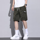 普羅蒙prenome短褲男士韓版五分褲褲子大碼休閑迷彩潮流沙灘褲百搭 軍綠 L(105-120斤)