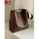 KINSTRDZ軟皮單肩斜挎水桶包托特包包女2025新款女神節通勤真皮生日禮物 咖啡色