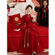 塞德勒敬酒服新娘旗袍2025新款加厚訂婚禮服裙新中式結婚長袖女秋冬季 酒紅色 M