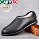 卡帝樂(lè )鱷魚(yú)（CARTELO）老北京布鞋老人棉鞋男鞋冬季加絨保暖真皮羊毛中老年老頭爸爸皮鞋 黑色3728-2真羊毛 41