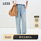 LESS【商場(chǎng)同款/0壓系列】2025夏季新環(huán)保直筒牛仔褲女2P5E12010 958牛仔淺藍(lán) S