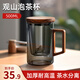 天喜（TIANXI）觀山茶水分離杯玻璃高顏值辦公室泡茶杯子耐高溫過(guò)濾喝水茶道杯 【觀山泡茶杯】青灰木把-500ml