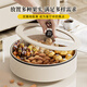 玫沃寶果盤(pán)零食盤(pán)干果盤(pán)客廳帶蓋高檔雙層分格收納盒糖果盤(pán)前臺擺件 奶油白+旋轉底座 1層