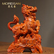 MOREISAN黑檀木雕麒麟擺件實木一對瑞獸家居客廳電視柜裝飾紅木工藝品 花梨精雕麒麟【高30cm單只】