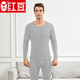 紅豆男士純棉秋衣單件上衣寬松內衣加大碼打底圓領(lǐng)秋冬季半高領(lǐng)中老年 銀灰色 圓領(lǐng)單上衣 L (/170(重100-130)斤