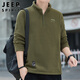 JEEP SPIRIT吉普衛(wèi)衣男外套春秋季男士長袖t恤男裝寬松休閑搖粒絨立領(lǐng)衣服