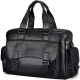 帕宾pabin 男包手提包休闲大容量旅行包头层牛皮旅行袋商务公文包男式包袋PB012A黑色