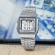 卡西歐（CASIO）手表男款學生復古方塊小金表A168WG-9W/A500WGA-1D 7DF 9D 電子表 A500WA-7銀色銀框