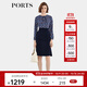 PORTS寶姿修身魚(yú)尾裙秋季新款時(shí)尚印花連衣裙ALD9D012LWP096 丈青混色 L (8)
