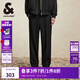 杰克·瓊斯（JACK&JONES）男裝秋季潮流闊腿褲男純色寬松靜奢風(fēng)休閑褲韓系褲子垂感男褲 E43 純黑色 M （175)