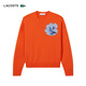 LACOSTE法國鱷魚(yú)女裝冬季時(shí)尚舒適百搭刺繡圓領(lǐng)套頭羊毛衫|AF7028 P40/橙紅色 M (165) 38