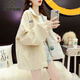 沐依琳雙面穿工裝外套女2025春秋新款棒球服寬松休閑顯瘦工裝夾克風(fēng)衣潮 米白色 雙面穿 XL 120-135斤