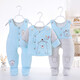 凡不了嬰兒棉衣套裝雙背帶褲加厚冬季0-1-2歲男女寶寶新生兒衣服三件套 小熊款藍色三件套 73 碼3-6個(gè)月