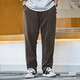 馬登工裝隨心裁重磅針織衛褲復古錐形褲運動(dòng)休閑褲松緊腰長(cháng)褲子男春 咖啡色 L