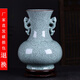 泥之戀仿古開片冰裂紋哥窯花瓶花插古董古玩景德鎮(zhèn)瓷器擺件博古裝飾擺件 哥窯仿古花瓶