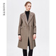 賽斯特女裝24新款秋冬外套 長(cháng)袖休閑雙排扣綿羊毛中長(cháng)大衣 D109 混色 160/84A AM