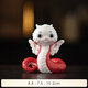 木客創(chuàng  )意生肖蛇年動(dòng)物小蛇陶瓷工藝品擺件小手辦春節公司年會(huì )禮品定制 小紅蛇-飛黃騰達（簡(jiǎn)裝）
