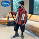 迪士尼（Disney）男童裝連帽防水三合一沖鋒衣套裝秋冬裝新款帥氣休閑兩件套 酒紅色 120