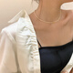 伊燦高級感碎銀幾兩輕奢珍珠項鏈女時尚氣質(zhì)小眾鎖骨鏈百搭設(shè)計感頸鏈 施家正圓珍珠項鏈（2-3mm）
