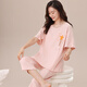 美即萊（MEIJILAI） 睡衣女士春夏季純棉短袖七分褲全棉夏天薄款女式家居服大碼套裝 99061 L （身高160-165體重100-120）