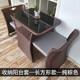 紫葉陽(yáng)臺小桌椅 一桌兩椅家用小戶(hù)型茶幾創(chuàng  )意簡(jiǎn)約收納組合藤椅三件套 長(cháng)方桌 紅棕75x55，【配坐墊】