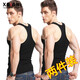 續點(diǎn)工字背心男夏季彈力修身休閑健身緊身運動(dòng)跨欄棉男士吊帶無(wú)袖坎肩 黑色+黑色 3XL 碼155-165斤左右修身版型