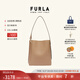 芙拉（FURLA）【限時(shí)優(yōu)惠】MIANOVA牛皮大號(hào)女士上班通勤大容量單肩包水桶包 褐色