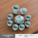 豪祥（HAOXIANG）天青汝窯功夫茶具套裝整套禮盒家用訂制logo陶瓷茶壺蓋碗茶杯茶盤(pán) 天青汝窯《古云》蓋碗6杯10頭 無(wú)規(guī)格