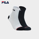 斐樂 FILA 官方男士襪子中腰襪套裝新款簡約運動襪中筒襪兩雙裝 標準白/傳奇藍-99 XS
