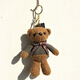 韓版可愛(ài)創(chuàng  )意泰迪熊鑰匙扣掛件迷你毛絨公仔香味小熊女士包包掛飾 灰色