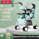 豪威 嬰兒推車(chē)可坐可躺超輕便折疊傘車(chē)冬夏兩用寶寶小推車(chē)嬰兒車(chē) 灰薄荷綠+可坐躺+雙向推+水洗