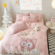 A類(lèi)高端牛奶絨床上四件套兒童被套床單珊瑚絨被罩加絨加厚冬季 花朵貝貝【A類(lèi)加厚保暖防靜電】 1.8m 床單款 四件套：被套200x230