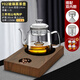 神雕（SHEN DIAO）耐熱加厚全玻璃蒸茶壺大號茶壺帶過濾茶器家用泡茶電陶爐套裝 Y02雙內(nèi)膽壺+觀山(橡木色)+4杯